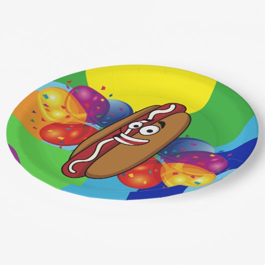 ホットドッグのパーティーの紙皿 ペーパープレート (アングル)