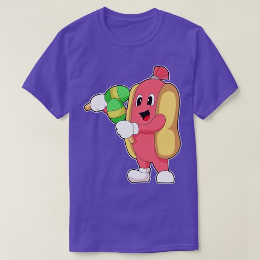 ホットドッグのラトル音楽 Tシャツ (デザイン正面)