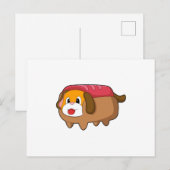 ホットドッグの中の犬 ポストカード (正面/裏面)