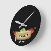 ホットドッグの人 ラウンド壁時計 (傾斜)