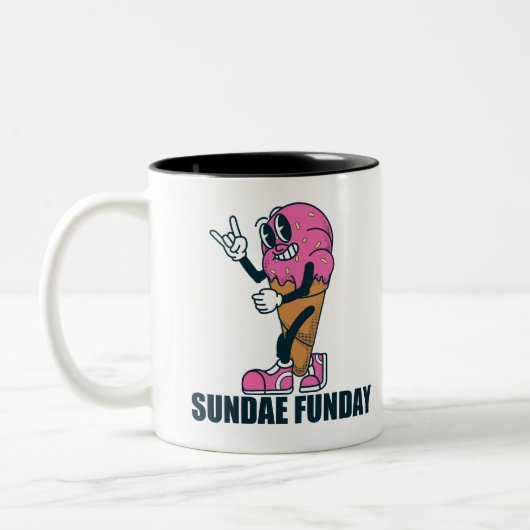 ホットドッグの味を味わう ツートーンマグカップ (左)