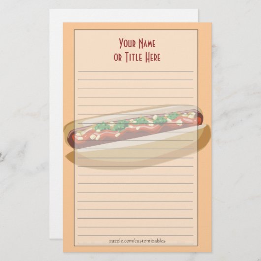 ホットドッグの文房具 便箋 (正面/裏面)