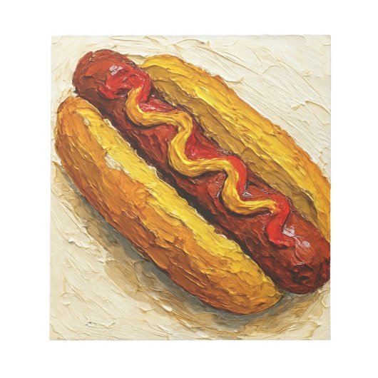ホットドッグの油絵 (#1) ノートパッド (正面)