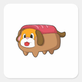 ホットドッグの犬 スクエアシール