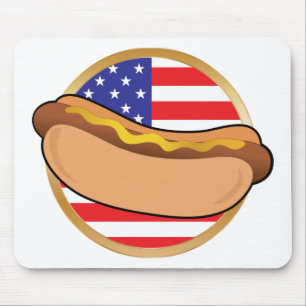 ホットドッグの米国旗 マウスパッド