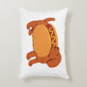 ホットドッグの衣装を着たダシュント犬 アクセントクッション (正面(垂直))