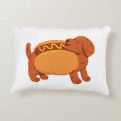 ホットドッグの衣装を着たダシュント犬 アクセントクッション (裏面)