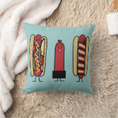 ホットドッグのbros。 シカゴのスタイルのベーコンの包まれたなウインナー クッション (ブランケット)