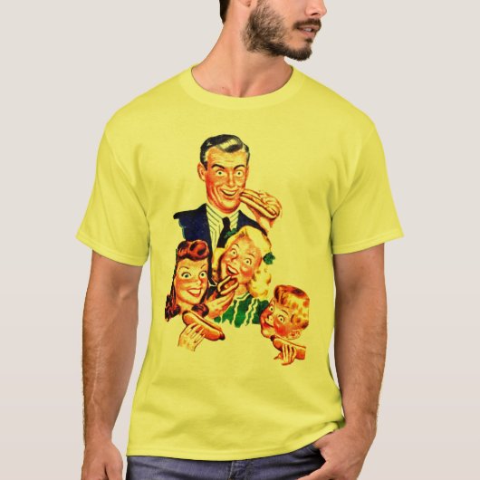 ホットドッグのTシャツのために熱狂する Tシャツ (正面)