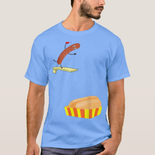 ホットドッグをブンフードダイバーおもしろいにダイビング Tシャツ