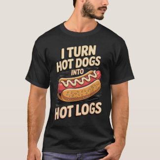ホットドッグをホットログに変身 Tシャツ