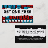 ホットドッグを一匹無料で手に入れる ロイヤリティカード (正面/裏面)