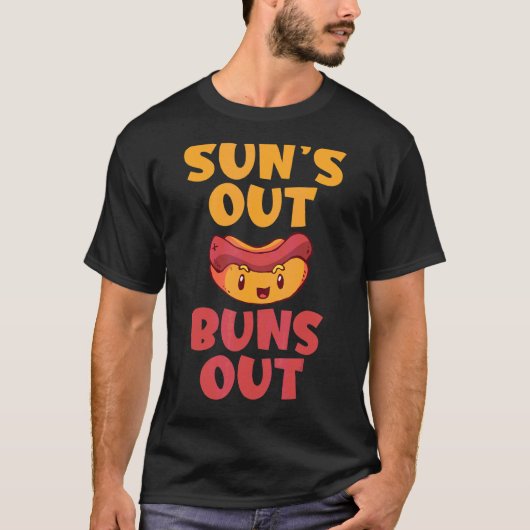 ホットドッグを外に出るサンズアウト Tシャツ (正面)