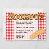 ホットドッグを持つCookout BBQのパーティの招待状 招待状 (正面)