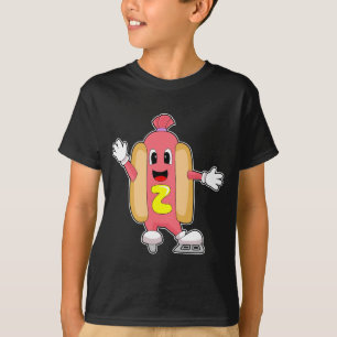 ホットドッグアイススケートで滑るアイススケートウィンタースポーツ Tシャツ