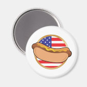 ホットドッグアメリカ国旗 マグネット (正面/裏面)