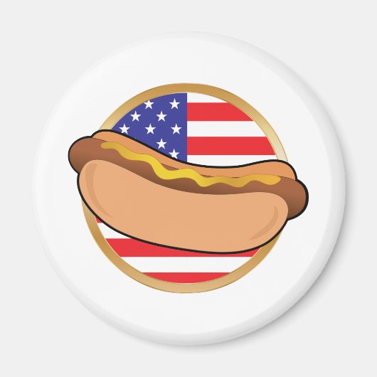 ホットドッグアメリカ国旗 マグネット (正面)