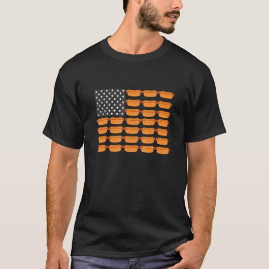 ホットドッグアメリカ国旗 Tシャツ (正面)