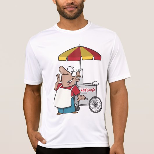 ホットドッグカートベンダー屋台の食べ物売り Tシャツ (正面)