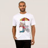 ホットドッグカートベンダー屋台の食べ物売り Tシャツ (正面フル)