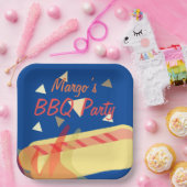 ホットドッグクックアウトBBQバースデーパーティーブルー ペーパープレート (パーティー)