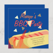 ホットドッグクックアウトBBQバースデーパーティー 招待状 (正面/裏面)