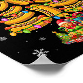 ホットドッグクリスマスツリーカラフルが食べおもしろい物を点灯 ポスター (角)