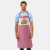 ホットドッグクールベンダーが文字を追加 エプロン (着用した状態)