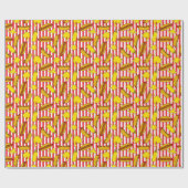 ホットドッグクールマスタード赤い白いストライプ ラッピングペーパー (フラット)