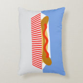 ホットドッグケチャップレッド&ホワイト アクセントクッション (正面(垂直))