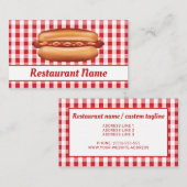 ホットドッグスタンドまたはファーストフードの食堂レストラン 名刺 (正面/裏面)