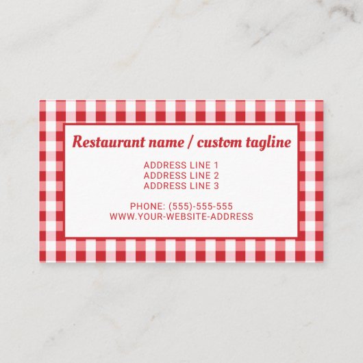 ホットドッグスタンドまたはファーストフードダイナーレストラン 名刺 (裏面)