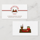 ホットドッグダイナーファストフードレストランロゴ 名刺 (正面/裏面)