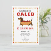 ホットドッグダッシュンドドッグベビー誕生日パーティー サンキューカード (スタンド正面)