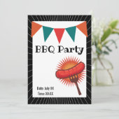 ホットドッグバックヤードBBQバーベキューパーティー 招待状 (スタンド正面)