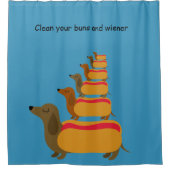 ホットドッグバンズダックスシャントシャワーカーテン シャワーカーテン (正面)