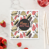 ホットドッグバーガーBBQ誕生日パターン スタンダードランチョンナプキン (インサイチュ)