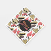 ホットドッグバーガーBBQ誕生日パターン スタンダードランチョンナプキン (角)