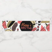 ホットドッグバーガーBBQ誕生日パターン ペットボトルラベル (シングルラベル)