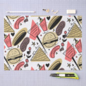 ホットドッグバーガーBBQ誕生日パターン        薄葉紙 (クラフト)