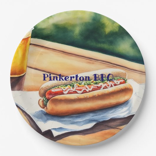 ホットドッグパーソナライズされた ペーパープレート (正面)