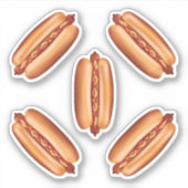 ホットドッグファストフードイラストシール シール (正面)