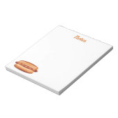 ホットドッグファストフードイラストレーション付カスタム文字 ノートパッド (回転)