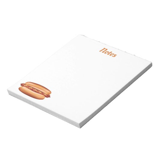ホットドッグファストフードイラストレーション付カスタム文字 ノートパッド (回転)