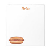 ホットドッグファストフードイラストレーション付カスタム文字 ノートパッド (正面)