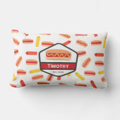 ホットドッグファストフードパターンレトロモノグラム ランバークッション (正面)