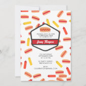 ホットドッグファストフード誕生日パーティーBBQ 招待状 (正面)