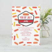 ホットドッグファストフード7月4日BBQパーティー 招待状 (スタンド正面)