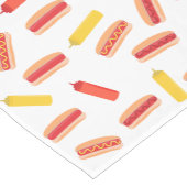 ホットドッグファストフードBBQパターン ショートテーブルランナー (コーナー)