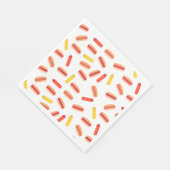 ホットドッグファストフードBBQパターン スタンダードランチョンナプキン (角)